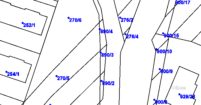 Parcela st. 890/3 v KÚ Ketkovice, Katastrální mapa