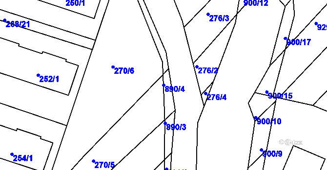 Parcela st. 890/4 v KÚ Ketkovice, Katastrální mapa