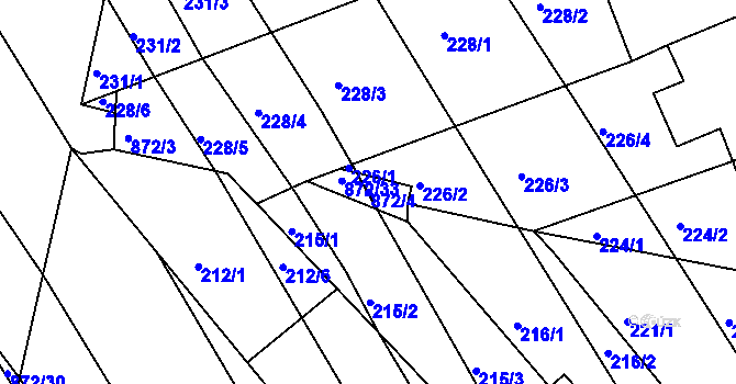 Parcela st. 872/4 v KÚ Ketkovice, Katastrální mapa