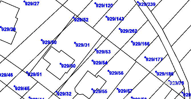 Parcela st. 929/53 v KÚ Ketkovice, Katastrální mapa