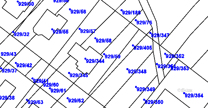 Parcela st. 929/59 v KÚ Ketkovice, Katastrální mapa