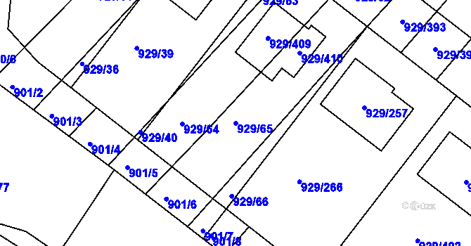 Parcela st. 929/65 v KÚ Ketkovice, Katastrální mapa