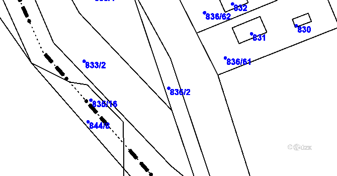 Parcela st. 836/2 v KÚ Ketkovice, Katastrální mapa