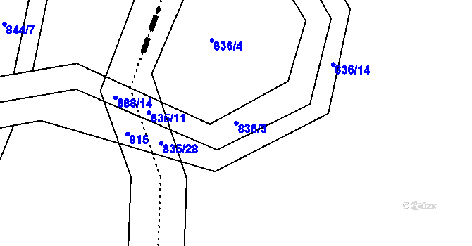 Parcela st. 836/3 v KÚ Ketkovice, Katastrální mapa