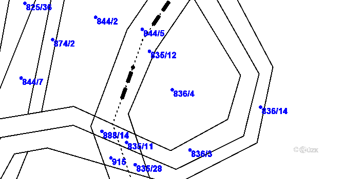 Parcela st. 836/4 v KÚ Ketkovice, Katastrální mapa