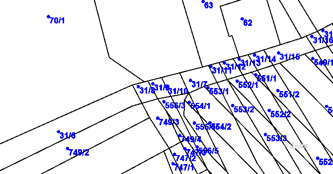 Parcela st. 31/10 v KÚ Ketkovice, Katastrální mapa