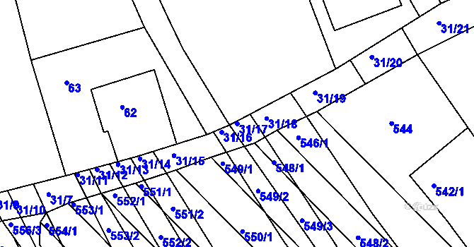Parcela st. 31/17 v KÚ Ketkovice, Katastrální mapa