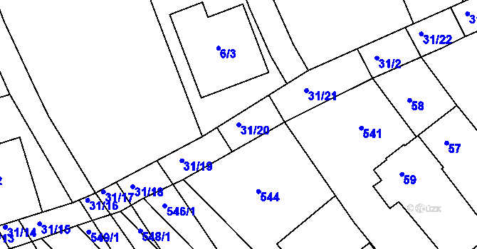 Parcela st. 31/20 v KÚ Ketkovice, Katastrální mapa