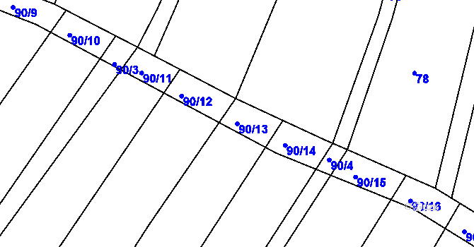 Parcela st. 90/13 v KÚ Ketkovice, Katastrální mapa