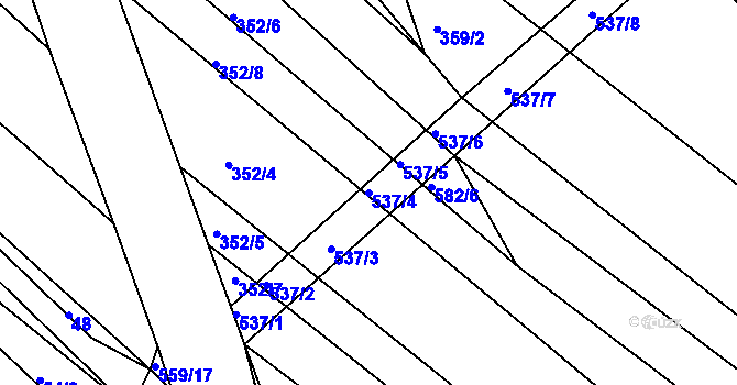 Parcela st. 537/4 v KÚ Ketkovice, Katastrální mapa