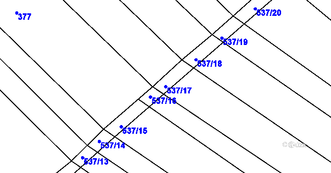 Parcela st. 537/17 v KÚ Ketkovice, Katastrální mapa