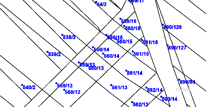 Parcela st. 560/14 v KÚ Ketkovice, Katastrální mapa
