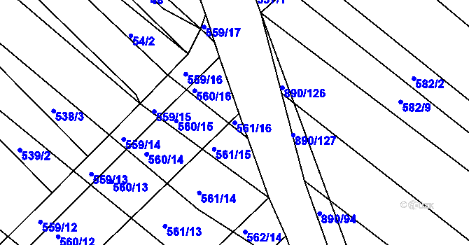 Parcela st. 561/16 v KÚ Ketkovice, Katastrální mapa