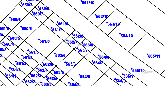 Parcela st. 563/8 v KÚ Ketkovice, Katastrální mapa
