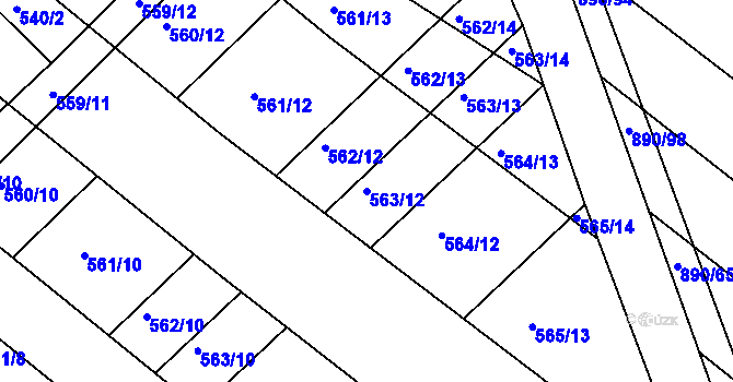 Parcela st. 563/12 v KÚ Ketkovice, Katastrální mapa
