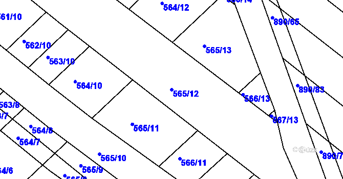 Parcela st. 565/12 v KÚ Ketkovice, Katastrální mapa