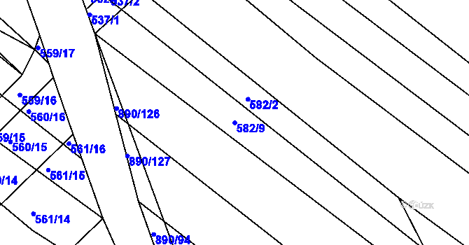 Parcela st. 582/9 v KÚ Ketkovice, Katastrální mapa