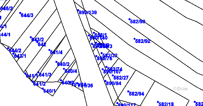 Parcela st. 582/32 v KÚ Ketkovice, Katastrální mapa