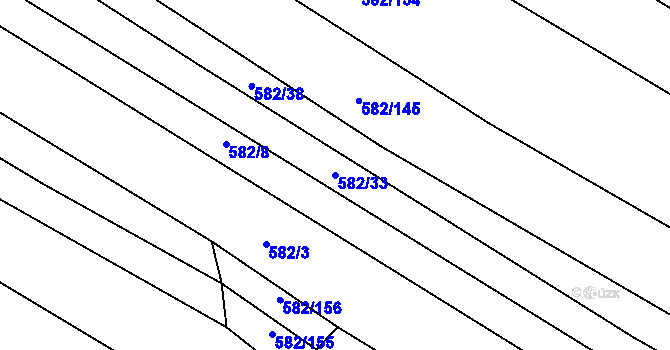 Parcela st. 582/33 v KÚ Ketkovice, Katastrální mapa