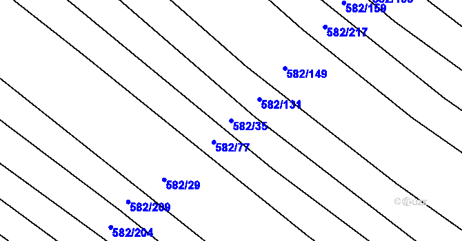 Parcela st. 582/35 v KÚ Ketkovice, Katastrální mapa