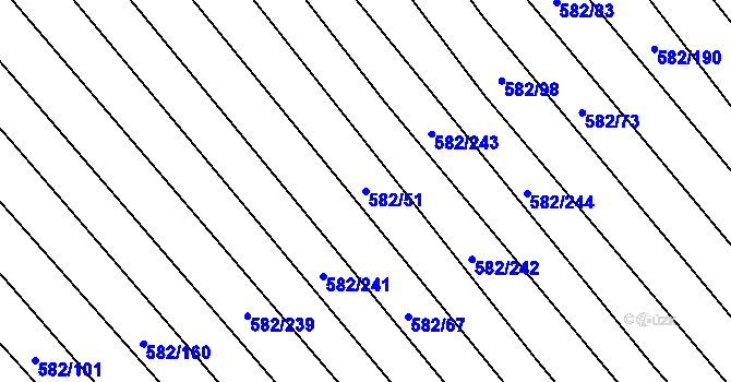 Parcela st. 582/51 v KÚ Ketkovice, Katastrální mapa