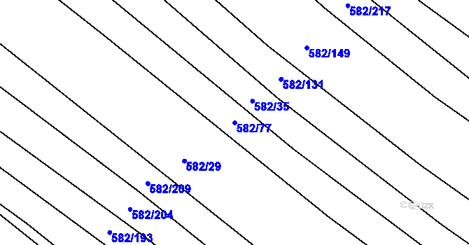 Parcela st. 582/77 v KÚ Ketkovice, Katastrální mapa