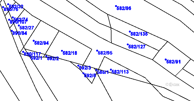 Parcela st. 582/95 v KÚ Ketkovice, Katastrální mapa