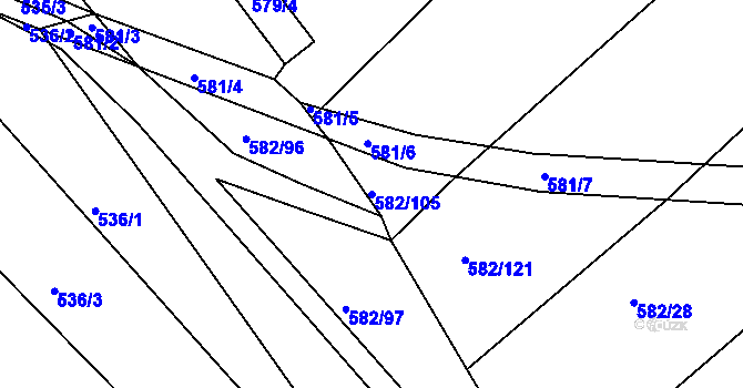 Parcela st. 582/105 v KÚ Ketkovice, Katastrální mapa