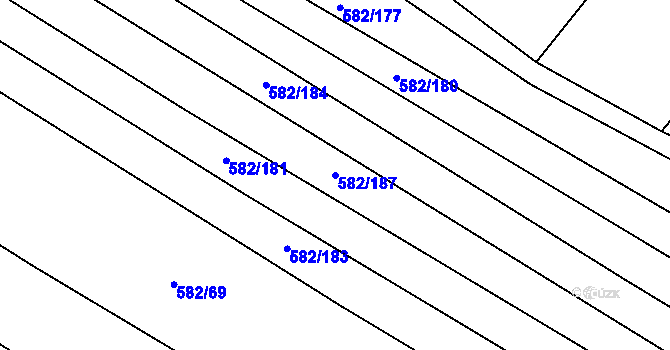 Parcela st. 582/187 v KÚ Ketkovice, Katastrální mapa