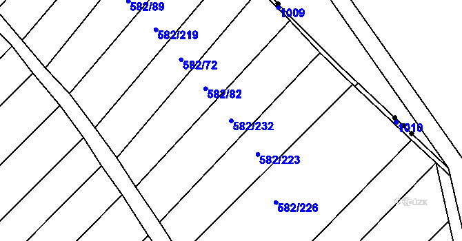 Parcela st. 582/232 v KÚ Ketkovice, Katastrální mapa