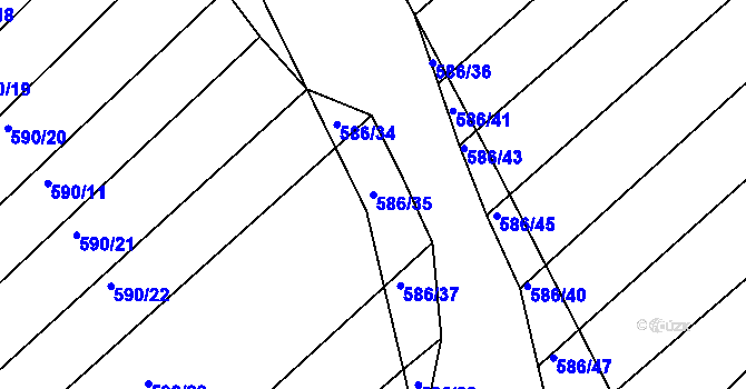 Parcela st. 586/35 v KÚ Ketkovice, Katastrální mapa