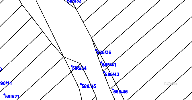 Parcela st. 586/36 v KÚ Ketkovice, Katastrální mapa