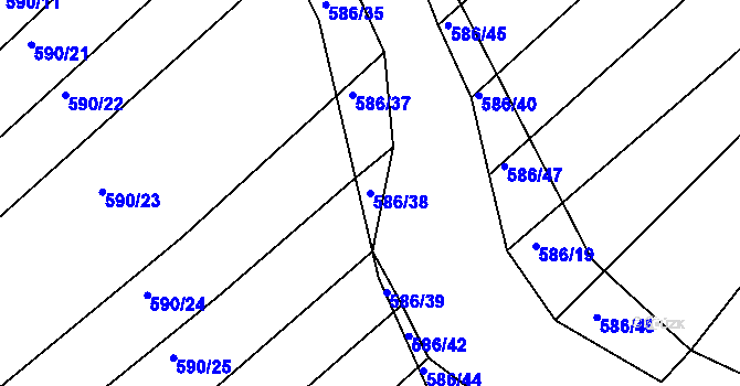 Parcela st. 586/38 v KÚ Ketkovice, Katastrální mapa