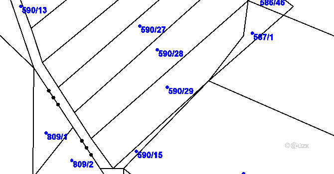 Parcela st. 590/29 v KÚ Ketkovice, Katastrální mapa