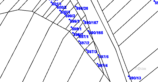 Parcela st. 597/2 v KÚ Ketkovice, Katastrální mapa