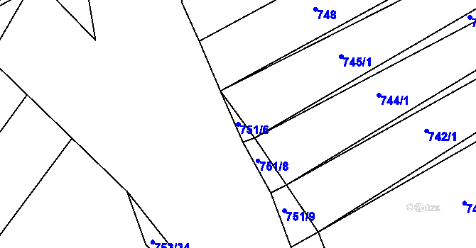 Parcela st. 751/6 v KÚ Ketkovice, Katastrální mapa