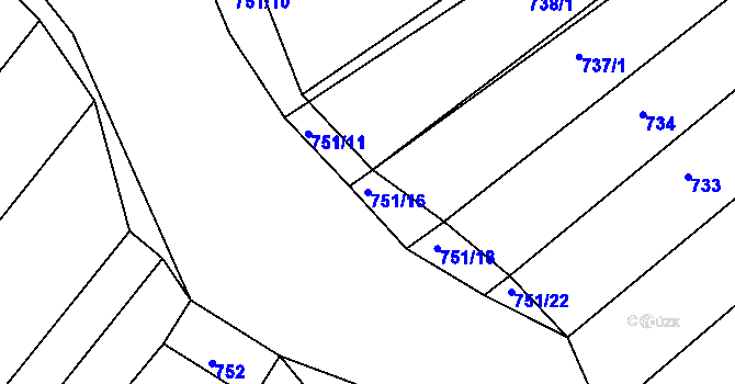 Parcela st. 751/16 v KÚ Ketkovice, Katastrální mapa