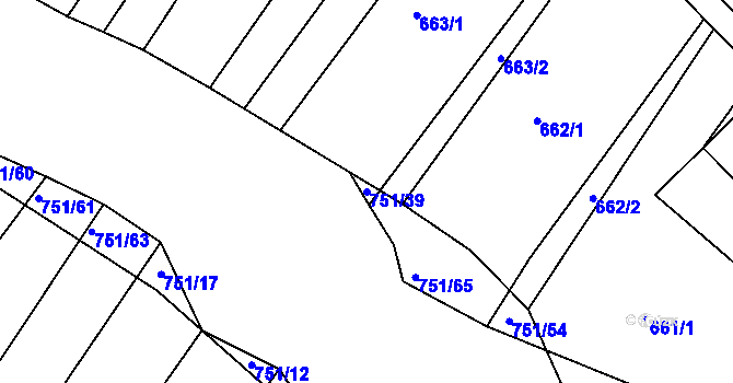 Parcela st. 751/39 v KÚ Ketkovice, Katastrální mapa