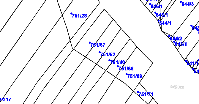 Parcela st. 751/52 v KÚ Ketkovice, Katastrální mapa