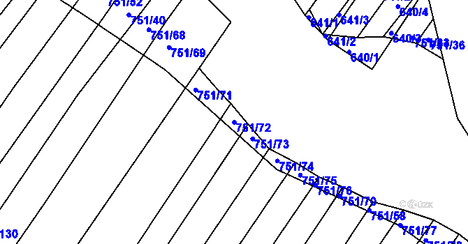 Parcela st. 751/72 v KÚ Ketkovice, Katastrální mapa