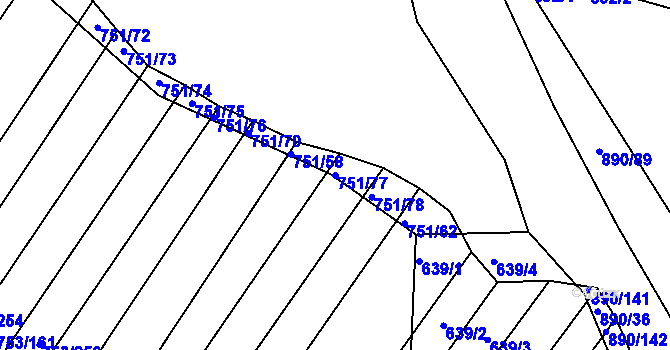 Parcela st. 751/77 v KÚ Ketkovice, Katastrální mapa