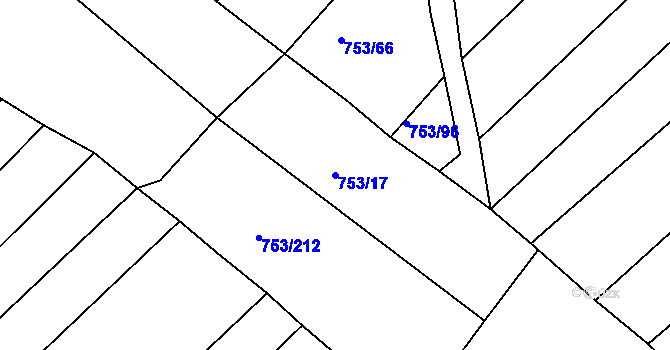 Parcela st. 753/17 v KÚ Ketkovice, Katastrální mapa
