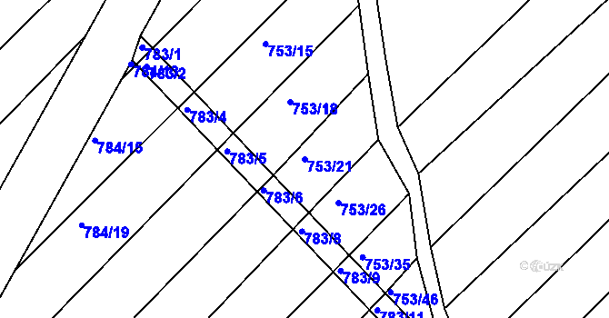 Parcela st. 753/21 v KÚ Ketkovice, Katastrální mapa