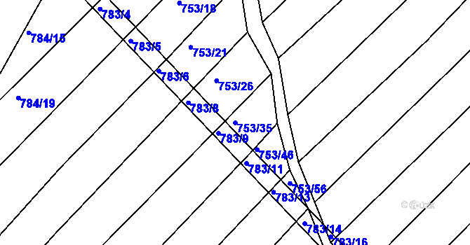 Parcela st. 753/35 v KÚ Ketkovice, Katastrální mapa