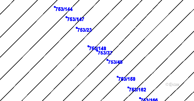 Parcela st. 753/37 v KÚ Ketkovice, Katastrální mapa