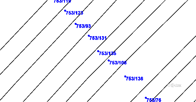 Parcela st. 753/135 v KÚ Ketkovice, Katastrální mapa