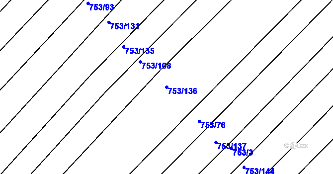 Parcela st. 753/136 v KÚ Ketkovice, Katastrální mapa