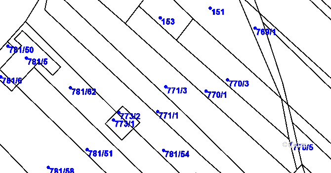 Parcela st. 771/3 v KÚ Ketkovice, Katastrální mapa