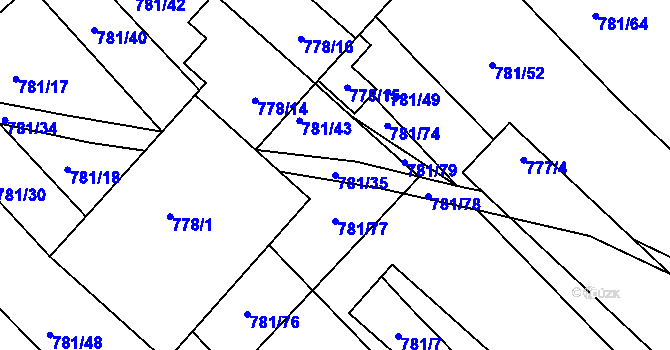Parcela st. 781/35 v KÚ Ketkovice, Katastrální mapa