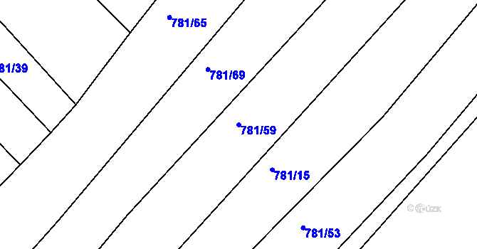 Parcela st. 781/59 v KÚ Ketkovice, Katastrální mapa